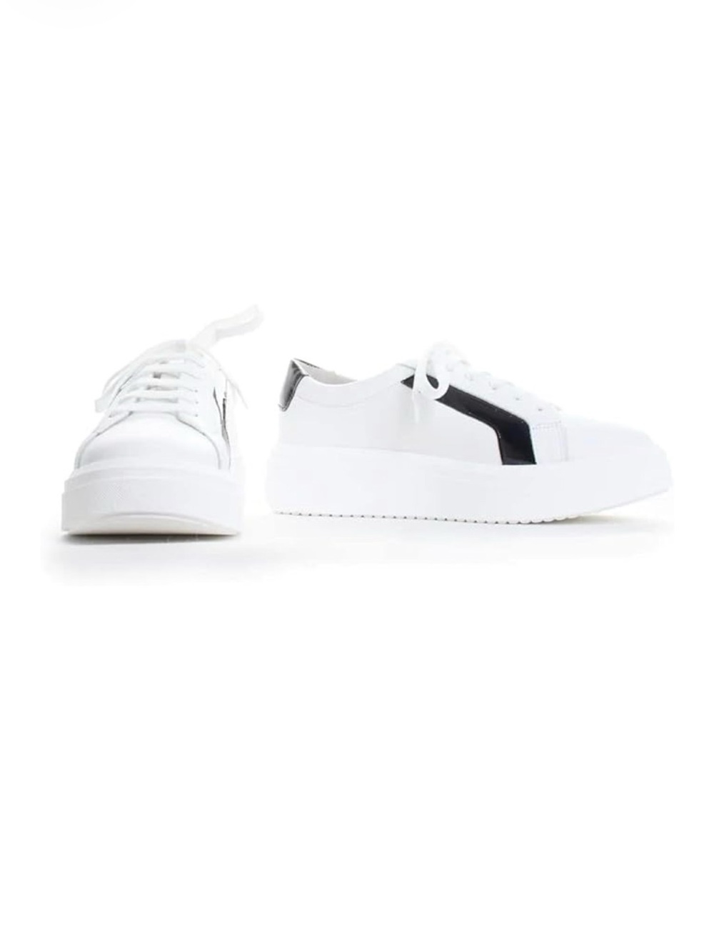 Bos & Co Flavia Women’s White Leather Sneakers Platform Shoes Size 37 US 6.5